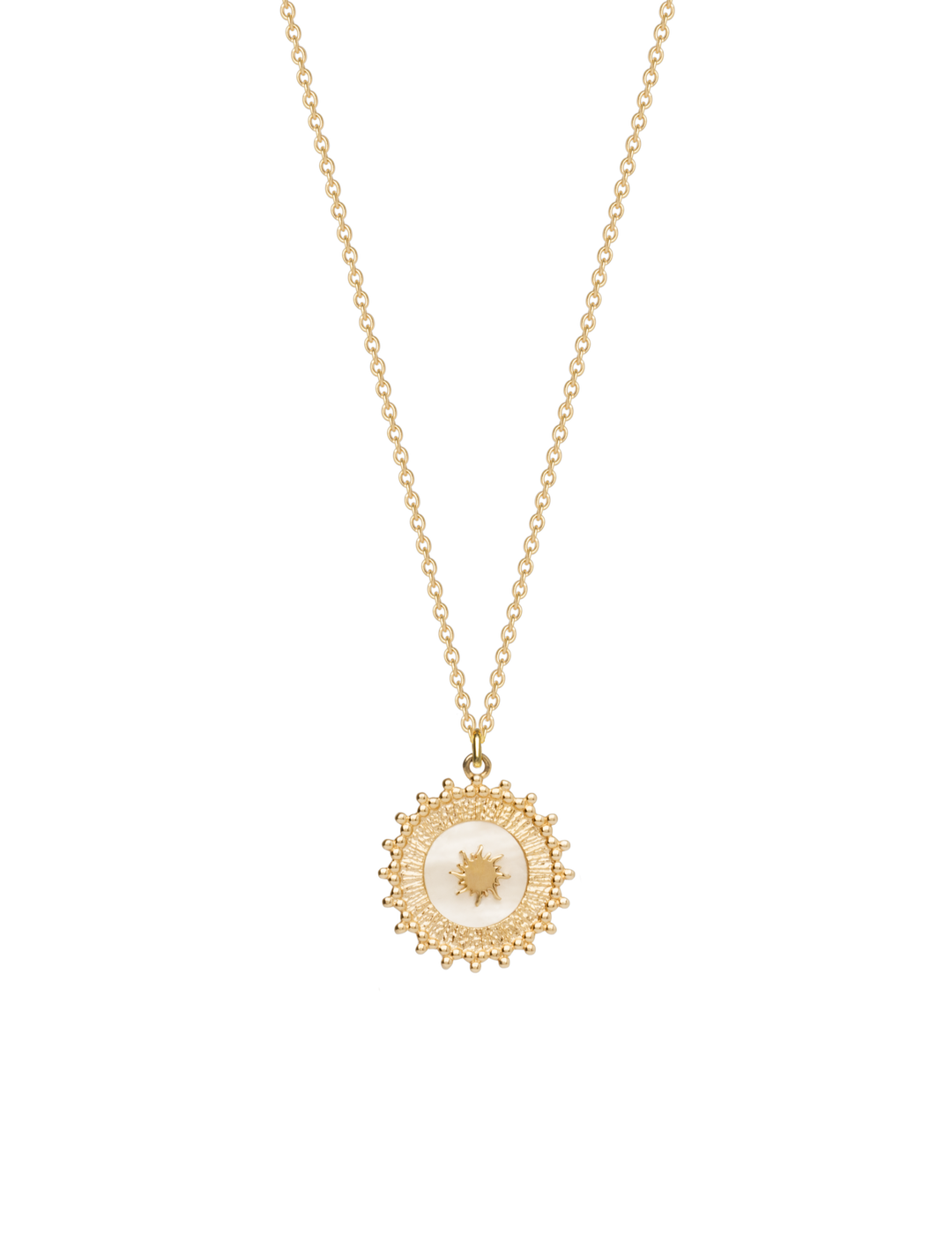 Collier Plaqué Or & Nacre Solaire
