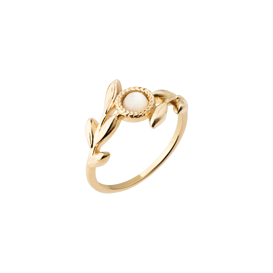Bague Plaqué or & nacre Victoire