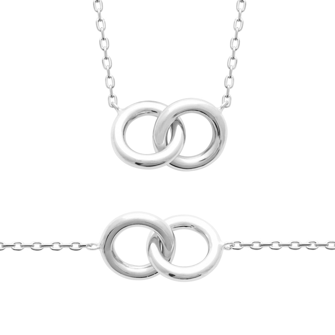 Collier Argent 925 cercles entrelacés Romeo