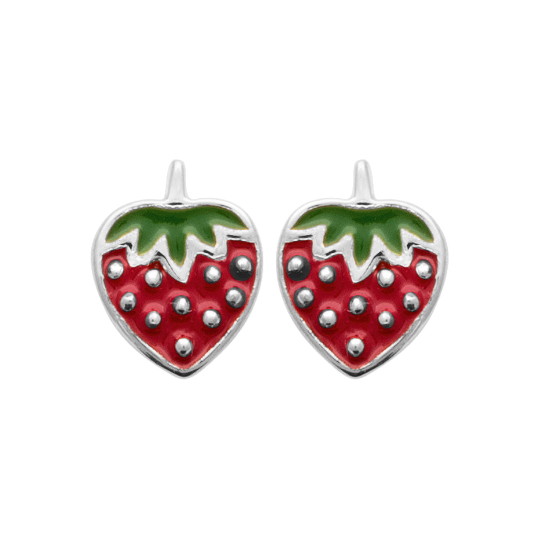 Boucles d'oreilles Argent 925 puces enfant Fraise