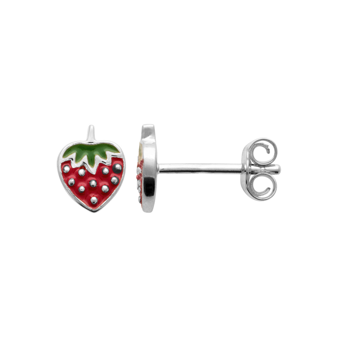 Boucles d'oreilles Argent 925 puces enfant Fraise
