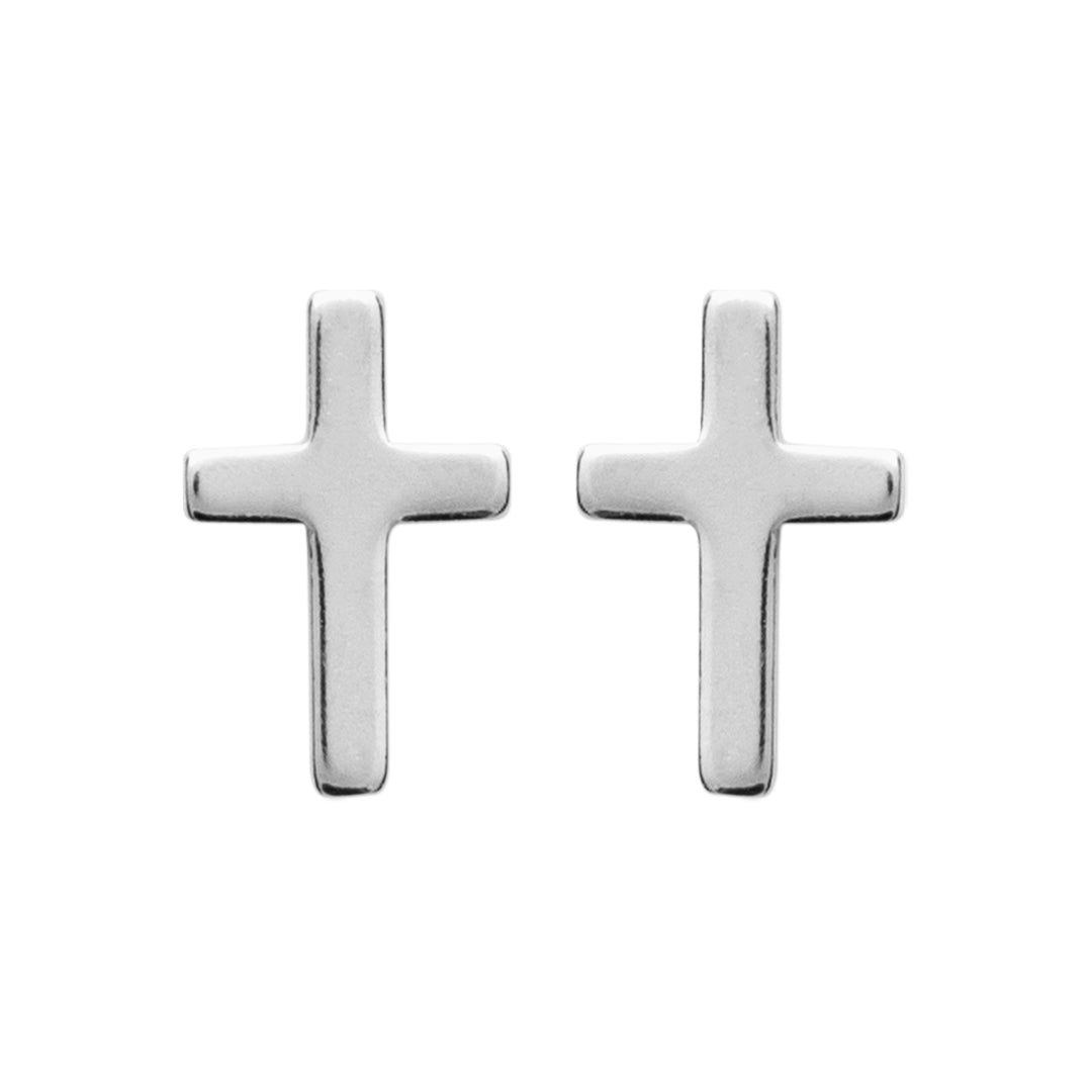 Boucles d'oreilles Argent 925 puces motif croix