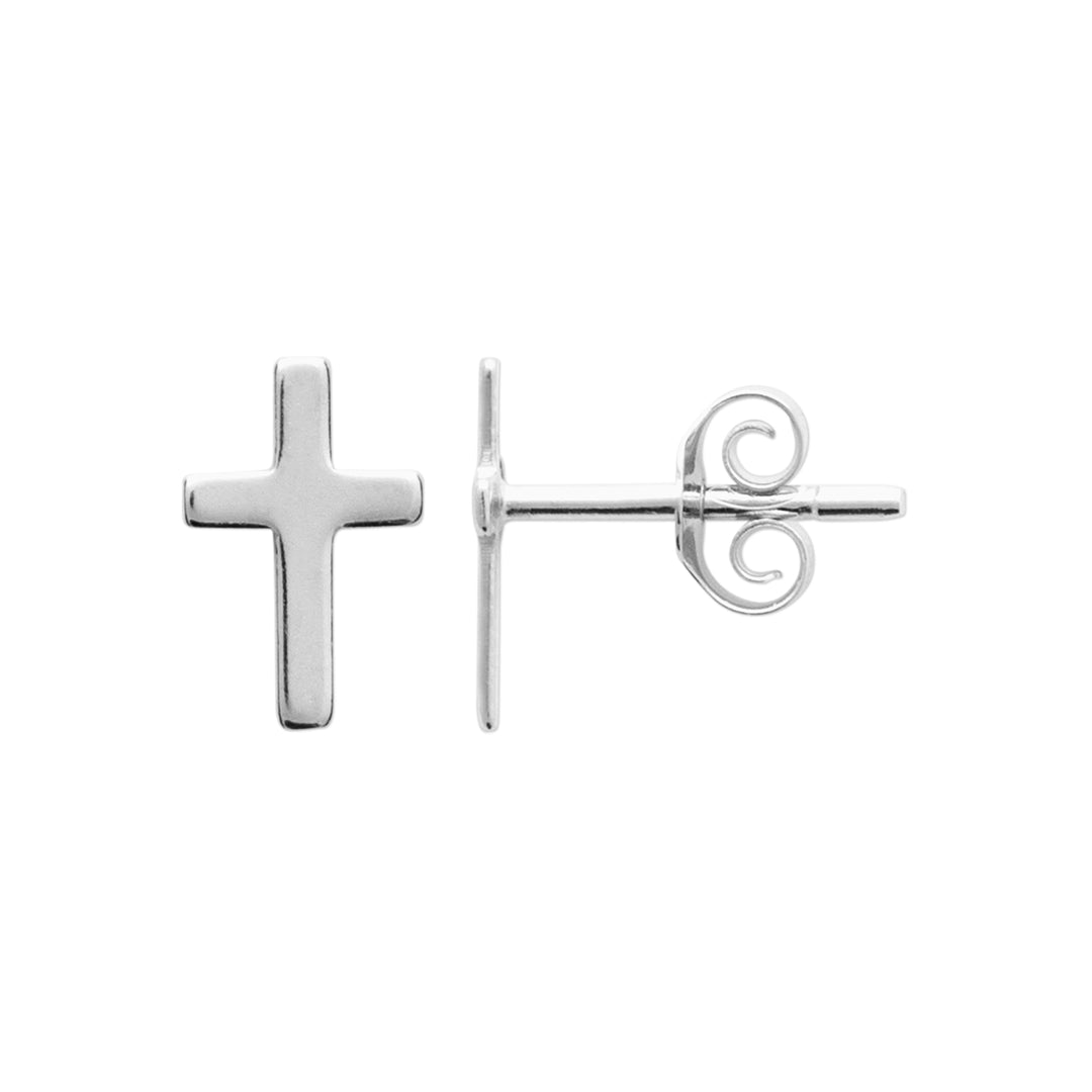 Boucles d'oreilles Argent 925 puces motif croix