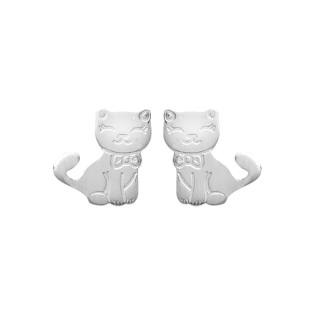 Boucles d'oreilles Argent 925 puces enfant formes Chats