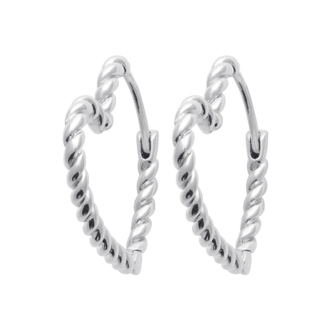 Boucles d'oreilles Argent 925 forme coeur torsadé Malibu