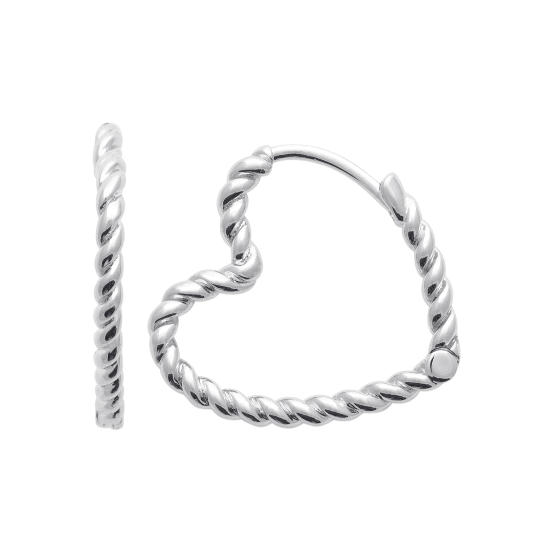 Boucles d'oreilles Argent 925 forme coeur torsadé Malibu