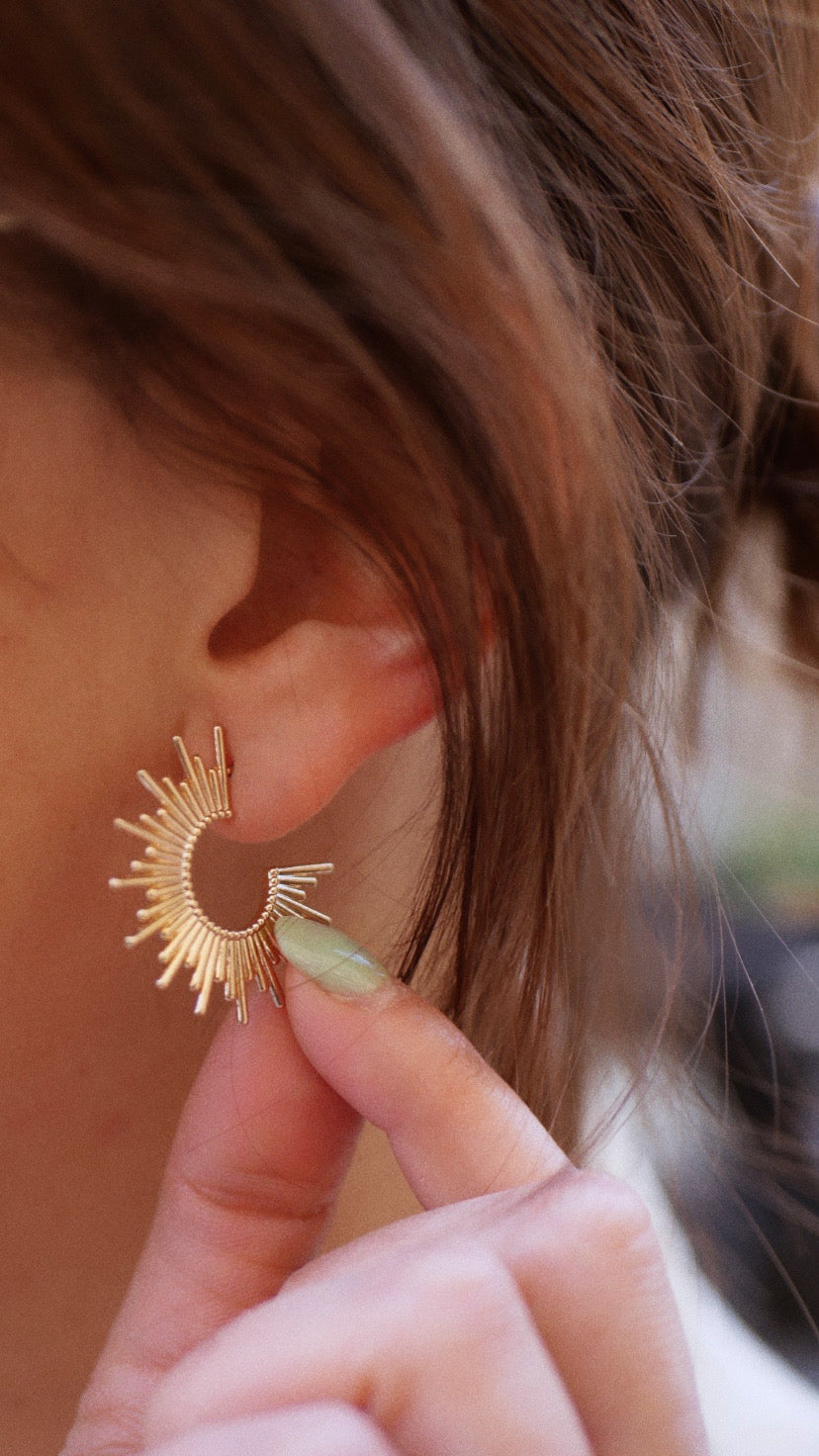 Boucles d'oreilles Plaqué or créole Solstice