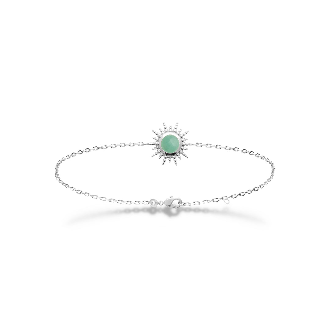 Bracelet Argent 925 soleil & Aventurine Dellia