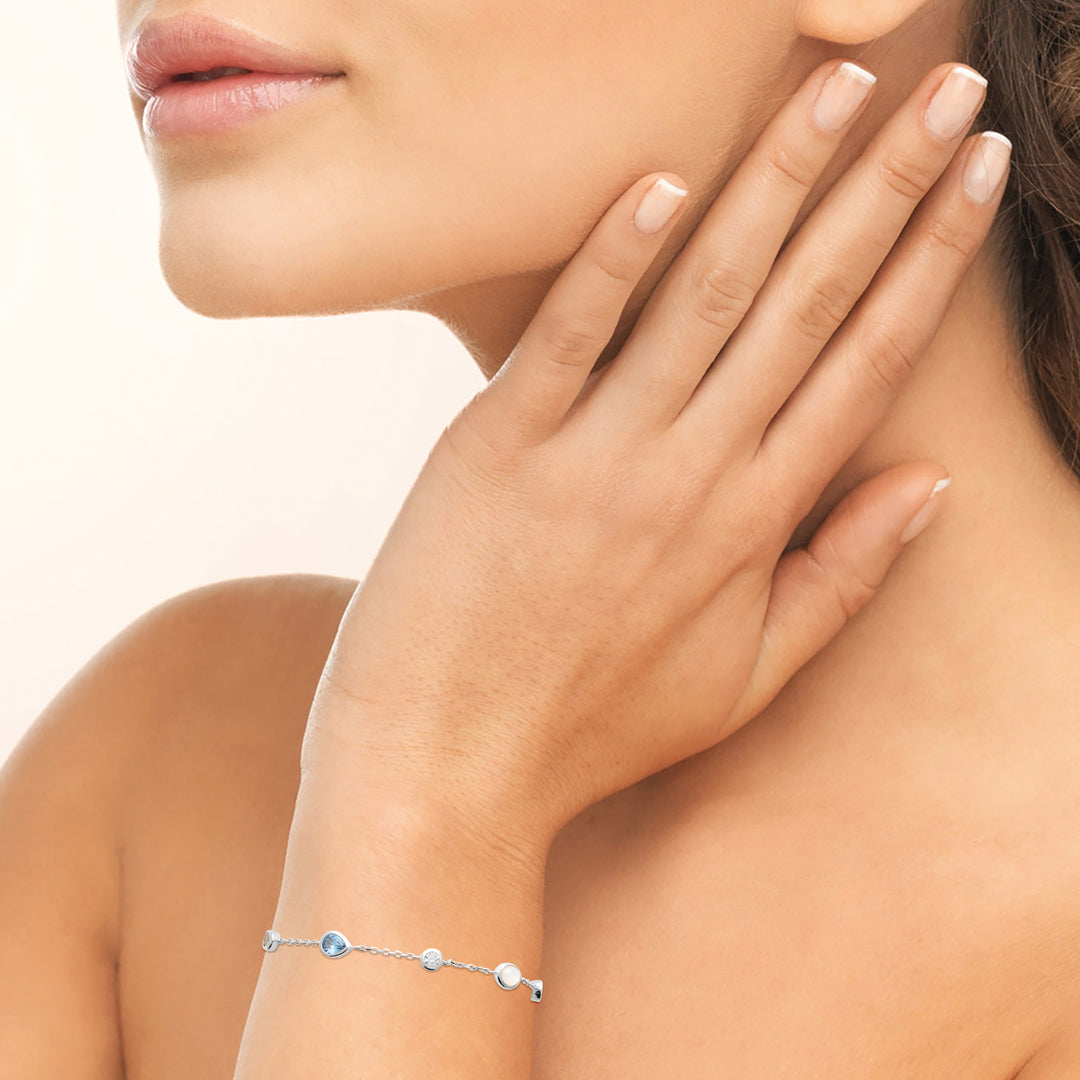 Bracelet Argent 925 & Oz Bleu Isadora