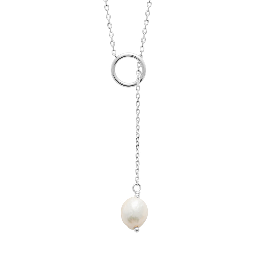 Collier Argent 925 Sautoir & bijou dos Calliope perle d'eau douce