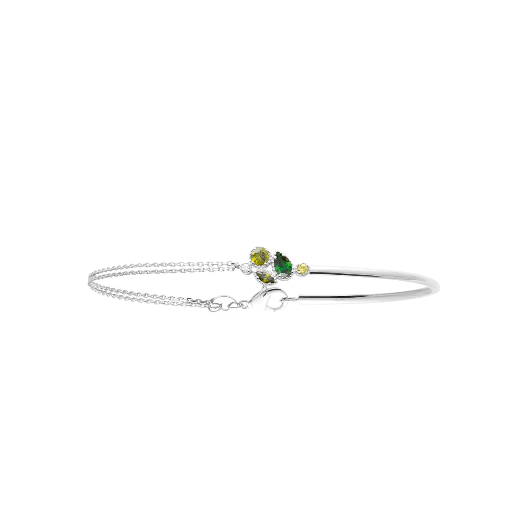 Bracelet Argent 925 & Oz vert Moea