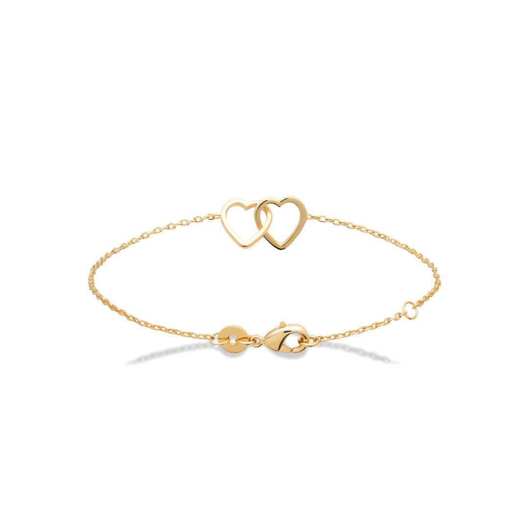 Bracelet Plaqué or coeurs entrelacés Ange