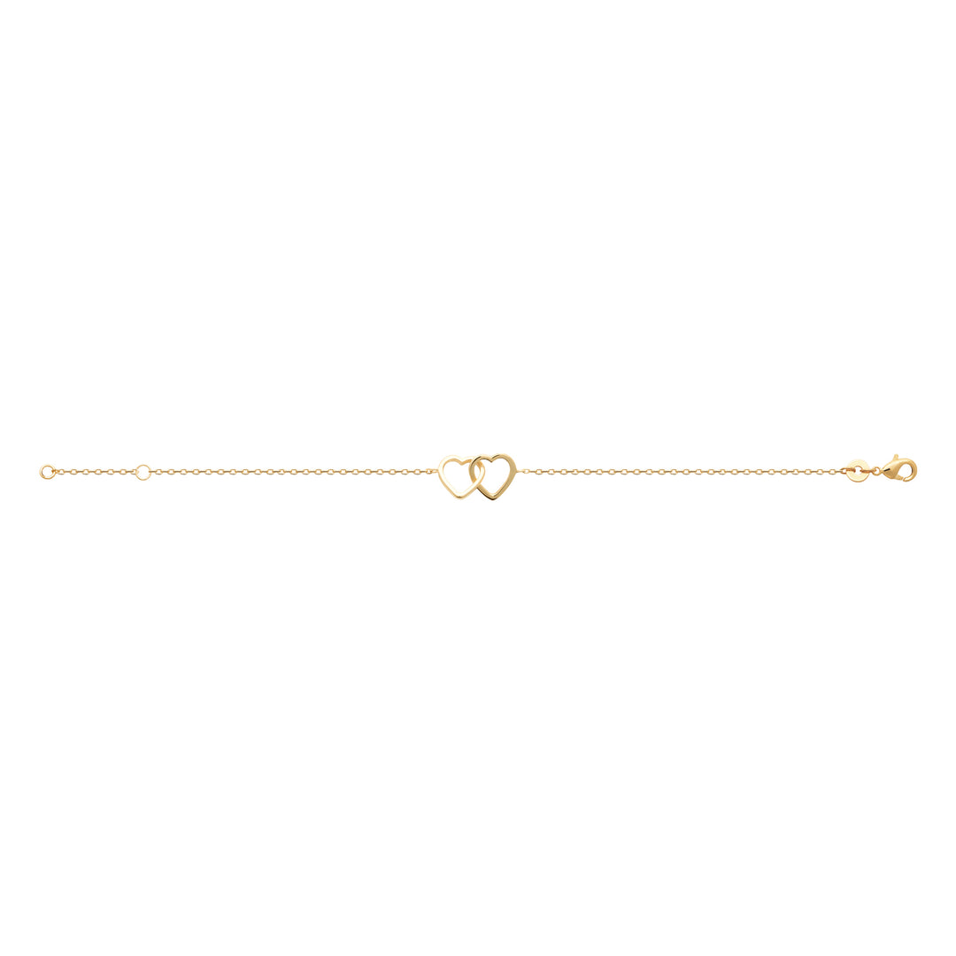 Bracelet Plaqué or coeurs entrelacés Ange