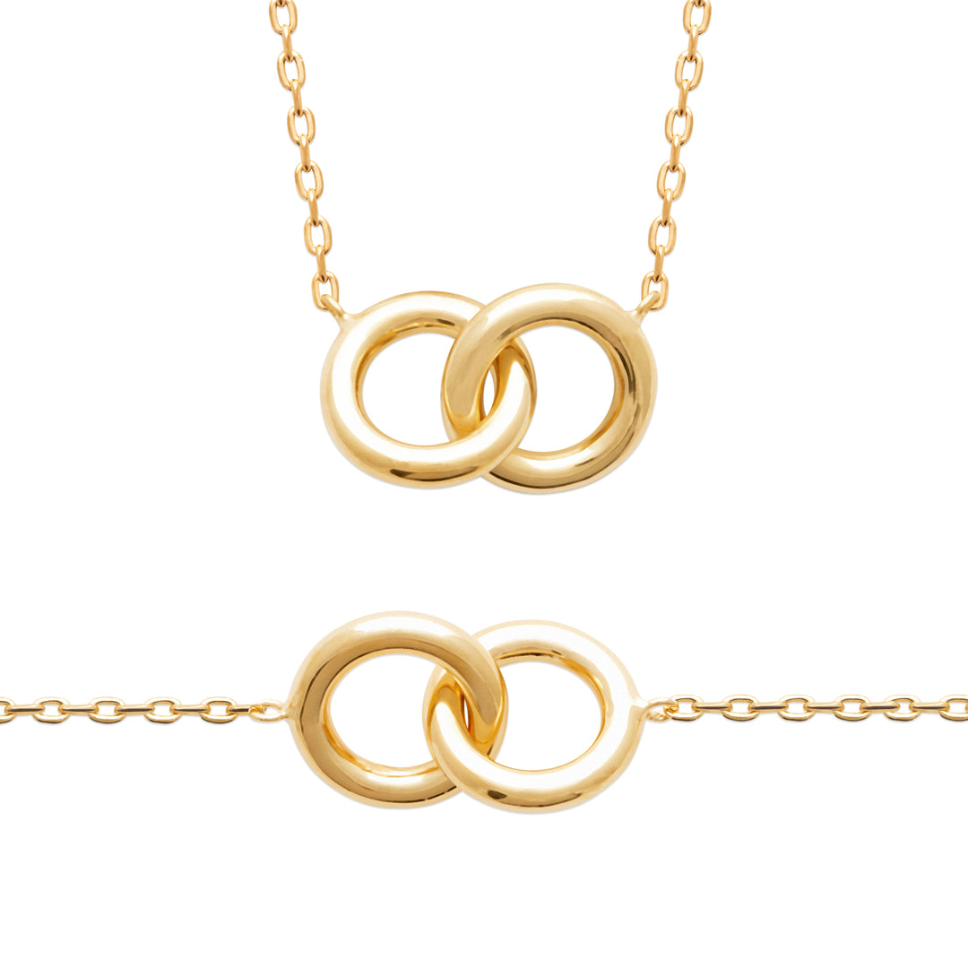 Collier Plaqué Or cercles entrelacés Romeo