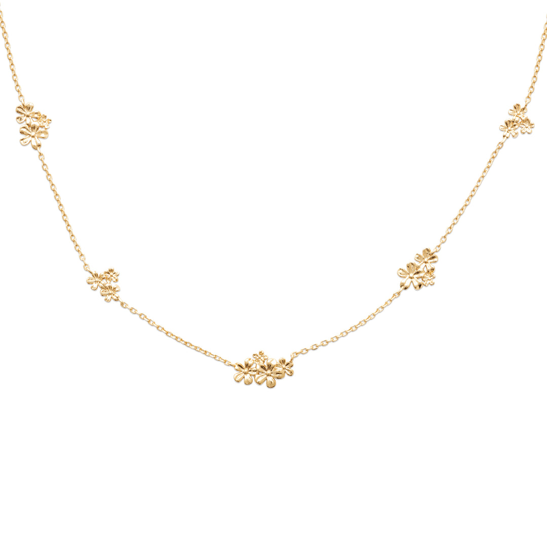 Collier Plaqué or forme fleur Botanica