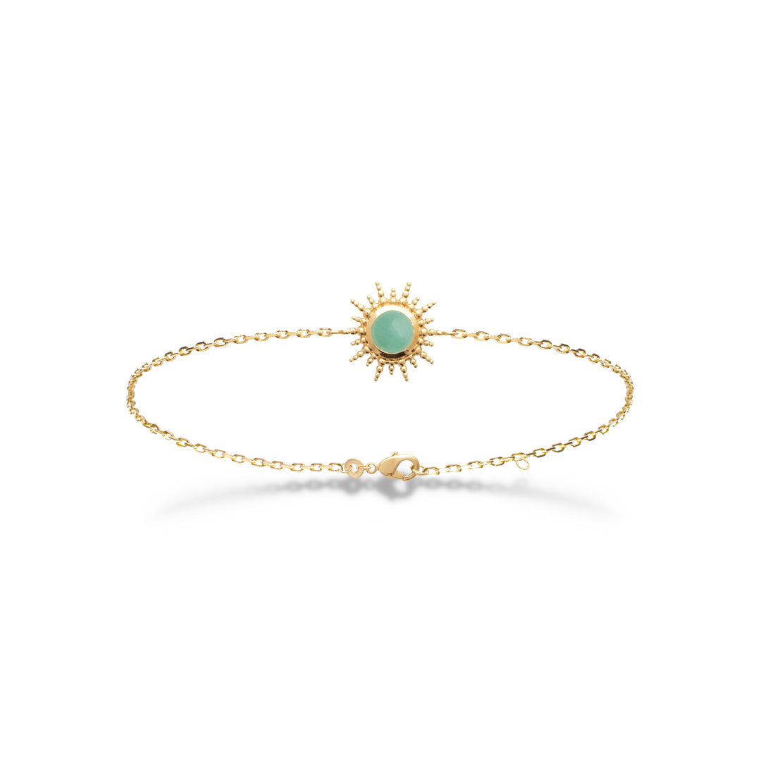 Bracelet Plaqué Or soleil & Aventurine Dellia
