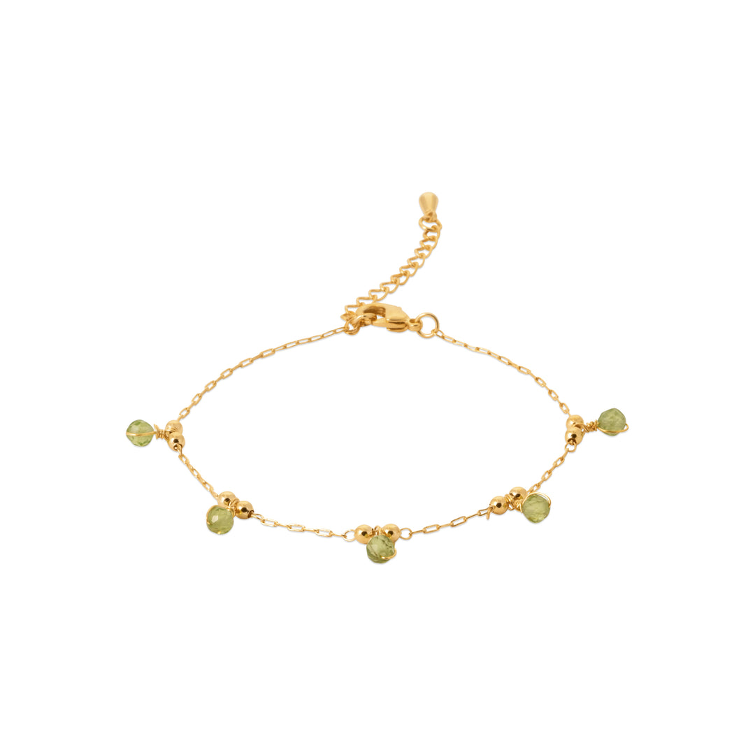 Bracelet Plaqué or & Péridot Chakra