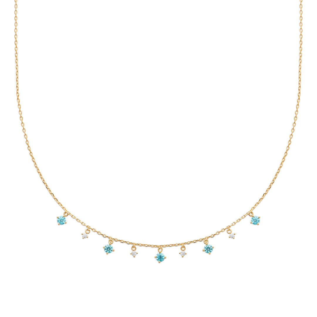 Collier Plaqué Or & Oz bleue Frida