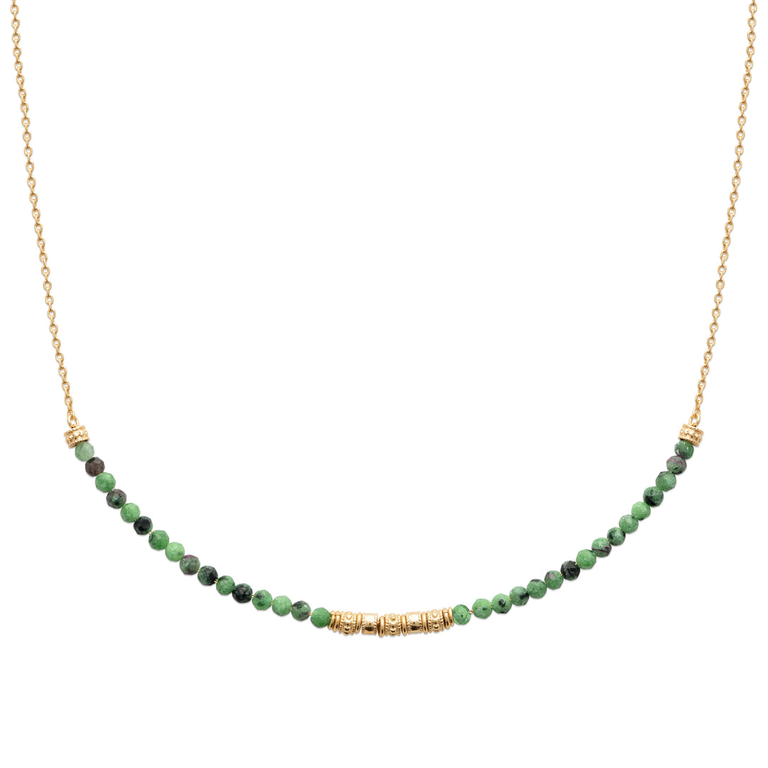 Collier Plaqué or & Rubis zoisite Casablanca
