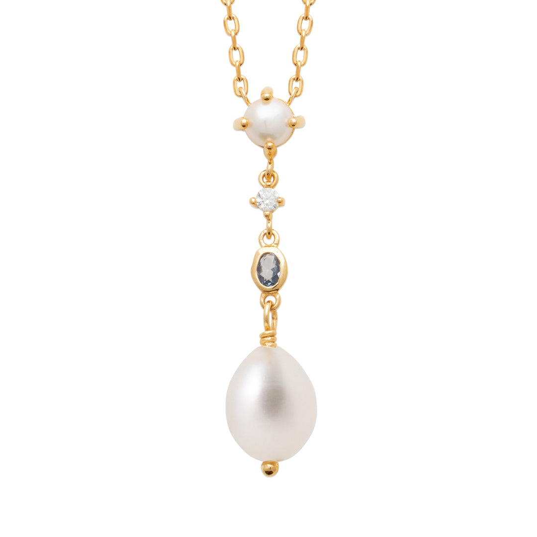 Collier Plaqué or cravate Oz & perle Mistica