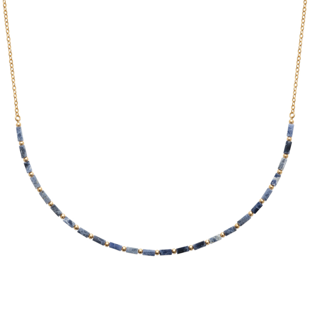 Collier Plaqué Or & Lapis Lazuli Colorado