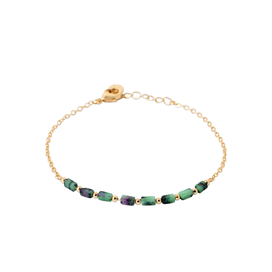 Bracelet Plaqué or & Rubis Zoisite Aphonia