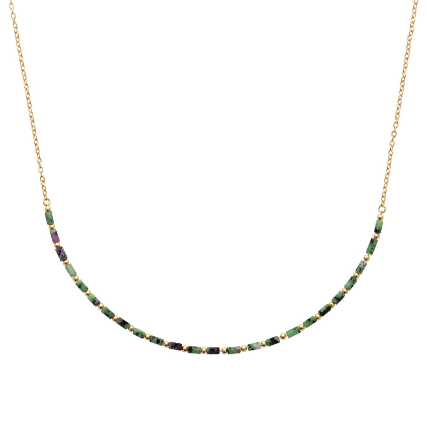 Collier Plaqué or & Rubis zoisite Abyss