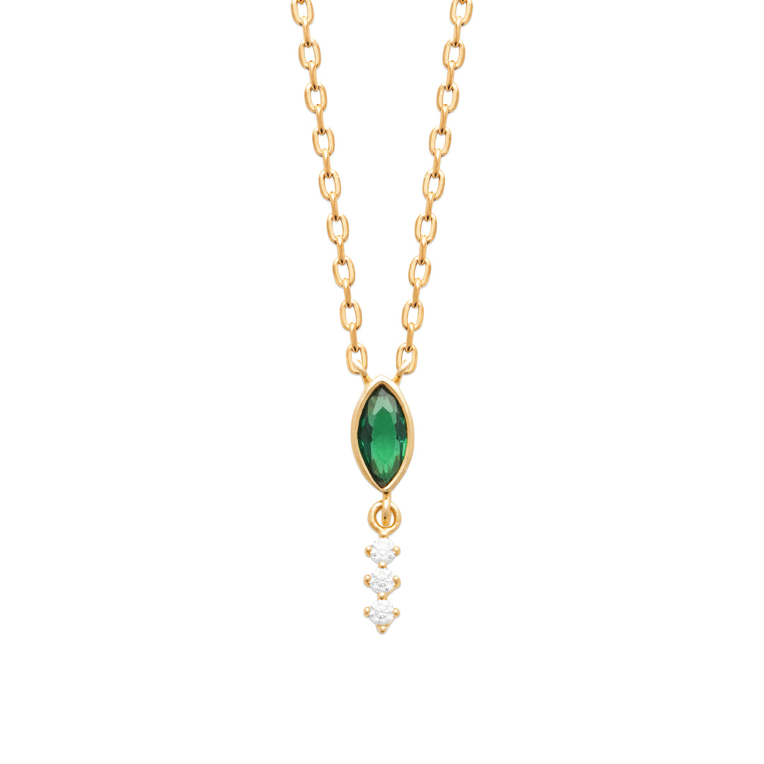 Collier Plaqué or & Oz vert Verde