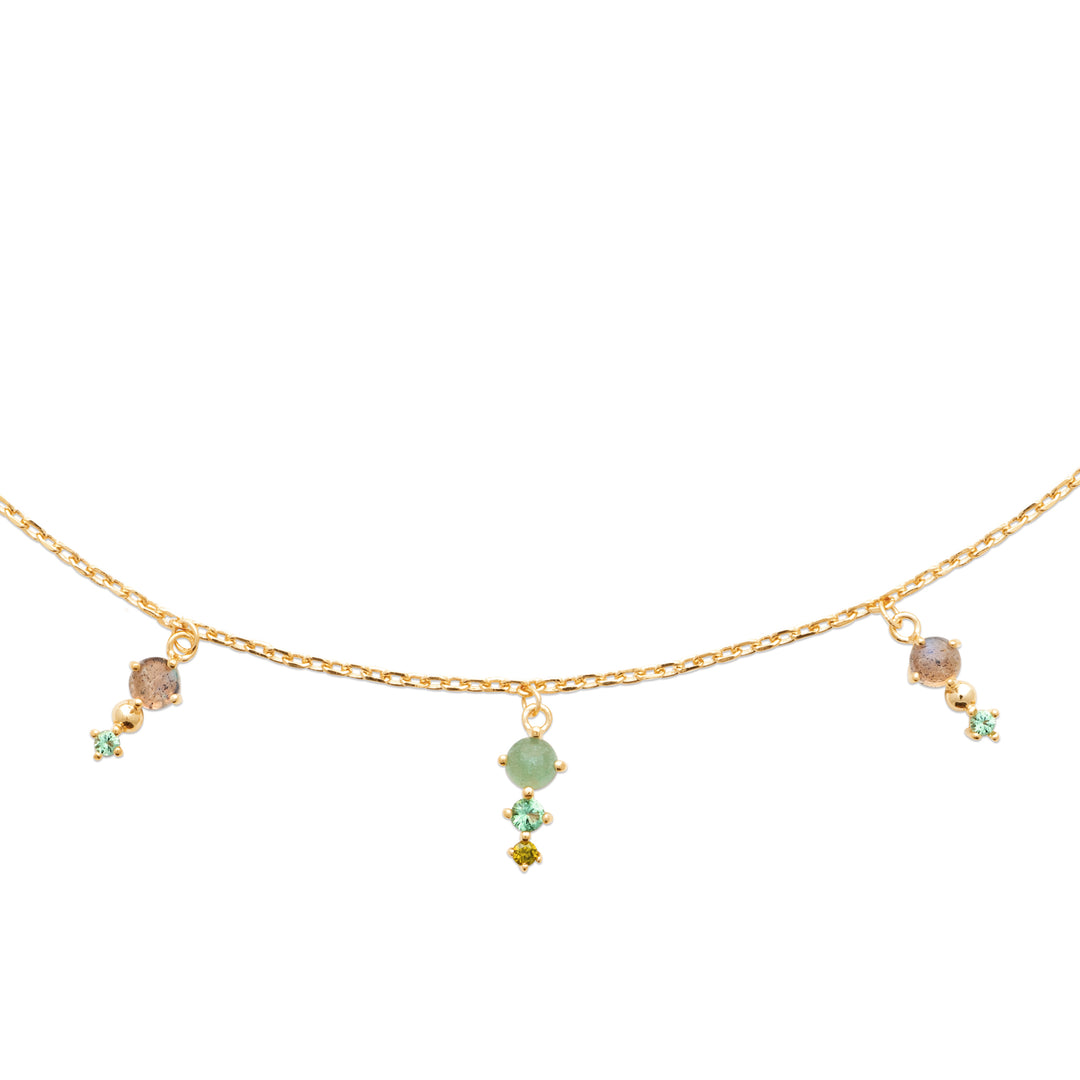 Collier Plaqué or & Oz Rosa