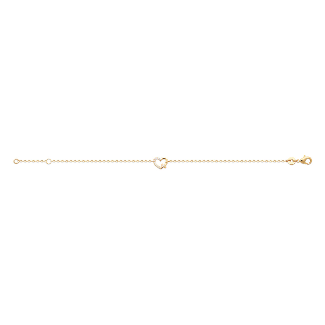 Bracelet plaqué or forme coeur & OZ Valentine