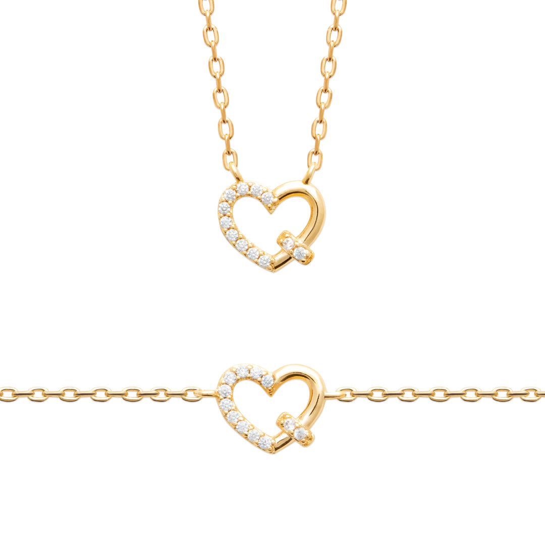 Collier Plaqué or forme coeur & Oz Valentine