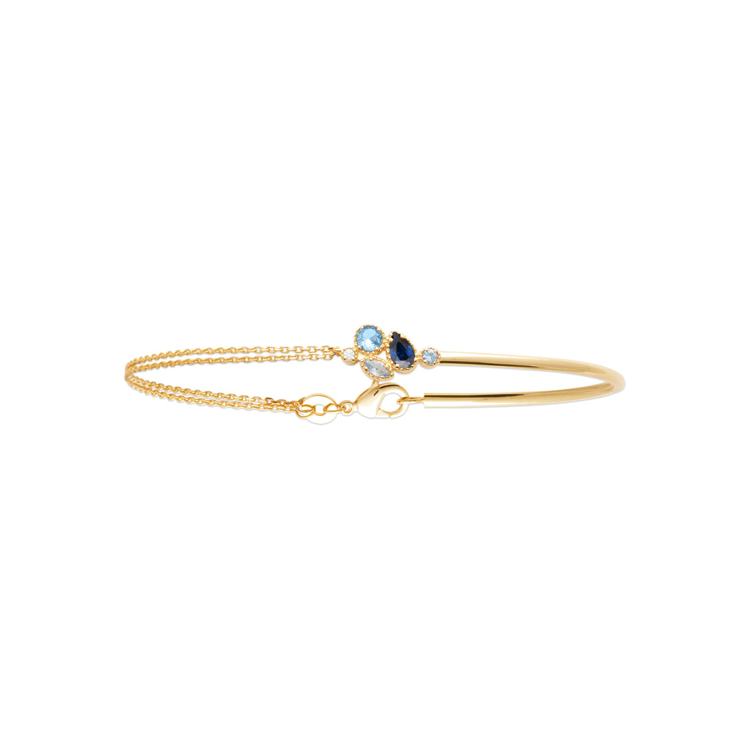 Bracelet Plaqué Or & Oz bleu Moea