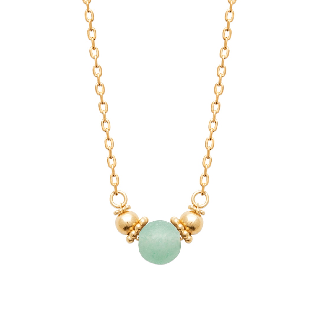 Collier Plaqué Or & Aventurine Tess