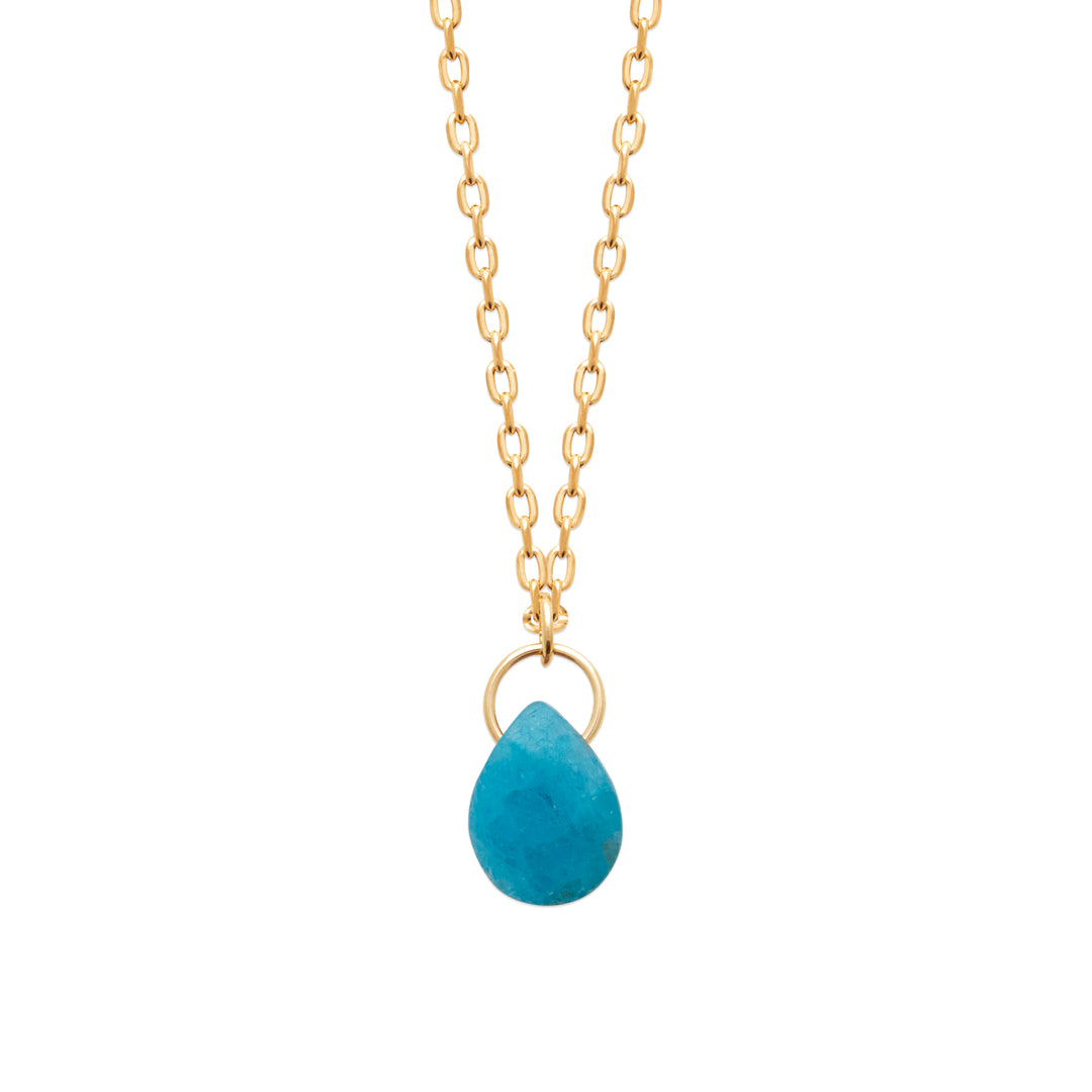 Collier Plaqué or & Apatite Soraya