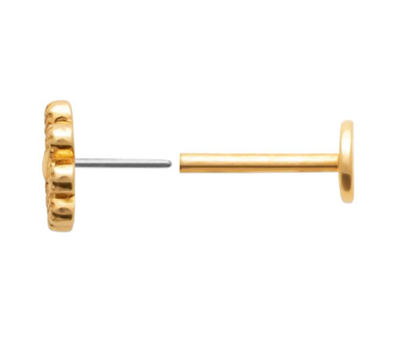 Piercing Plaqué or Tige Titane Flor