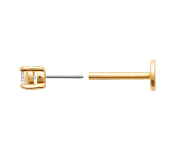 Piercing Plaqué or & OZ Tige Titane Emeré