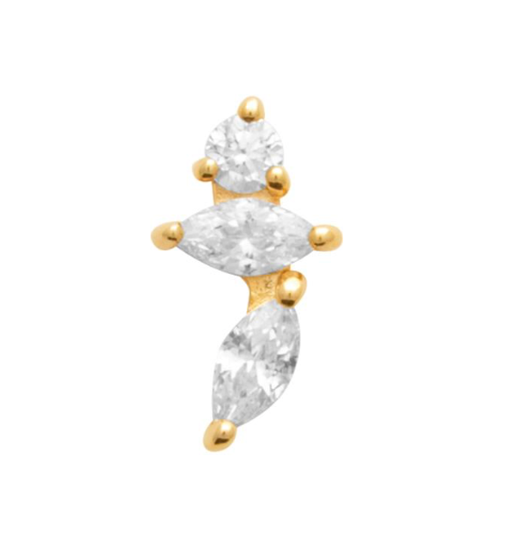 Piercing Plaqué or & OZ Tige Titane Evelyn