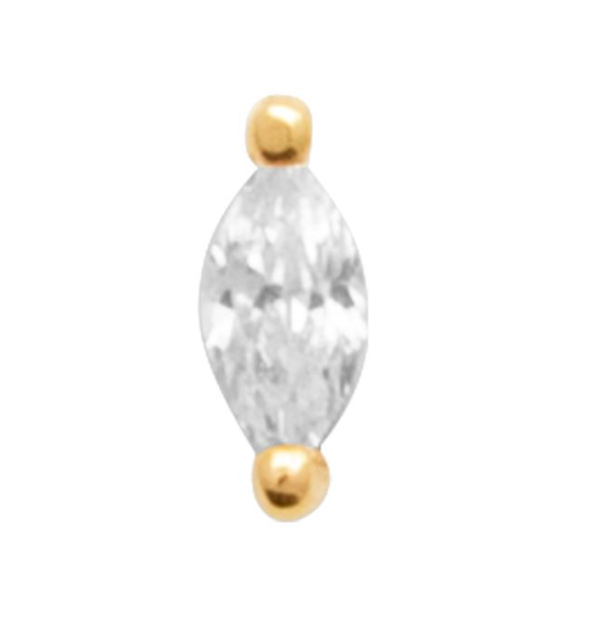 Piercing Plaqué or & OZ Tige Titane Amber
