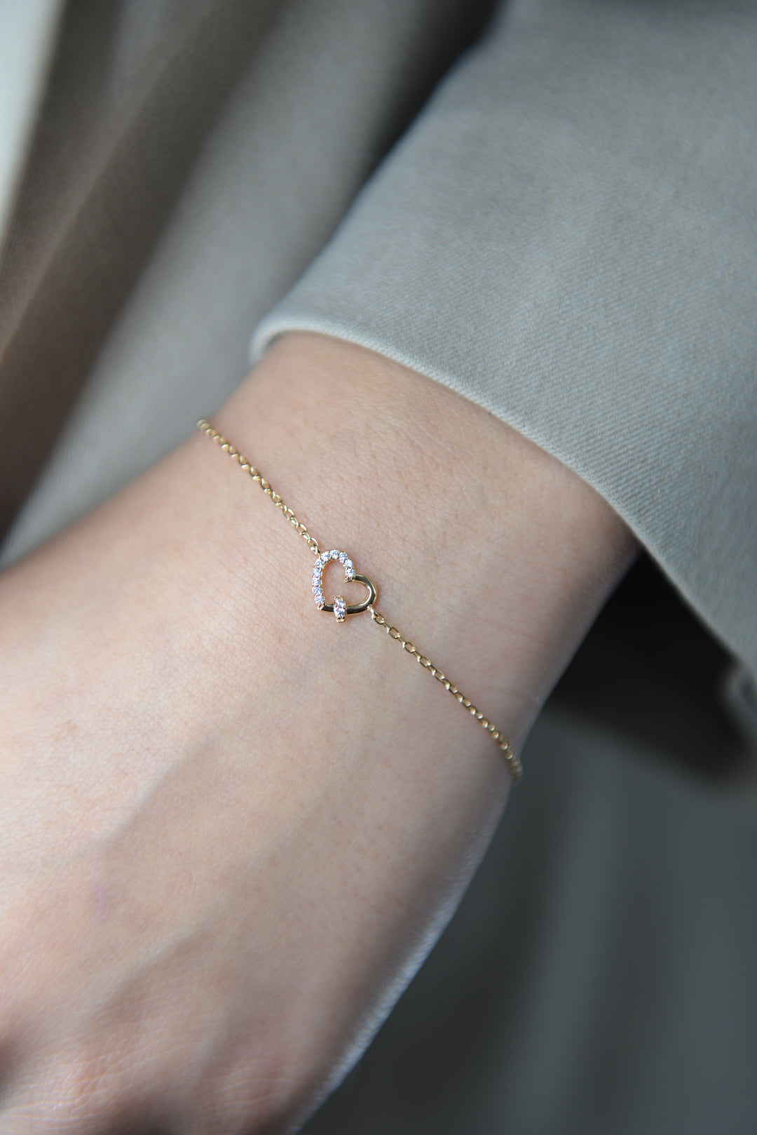 Bracelet plaqué or forme coeur & OZ Valentine