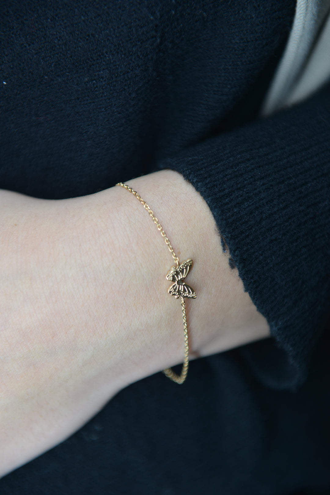 Bracelet Plaqué or motif papillon Fantasia