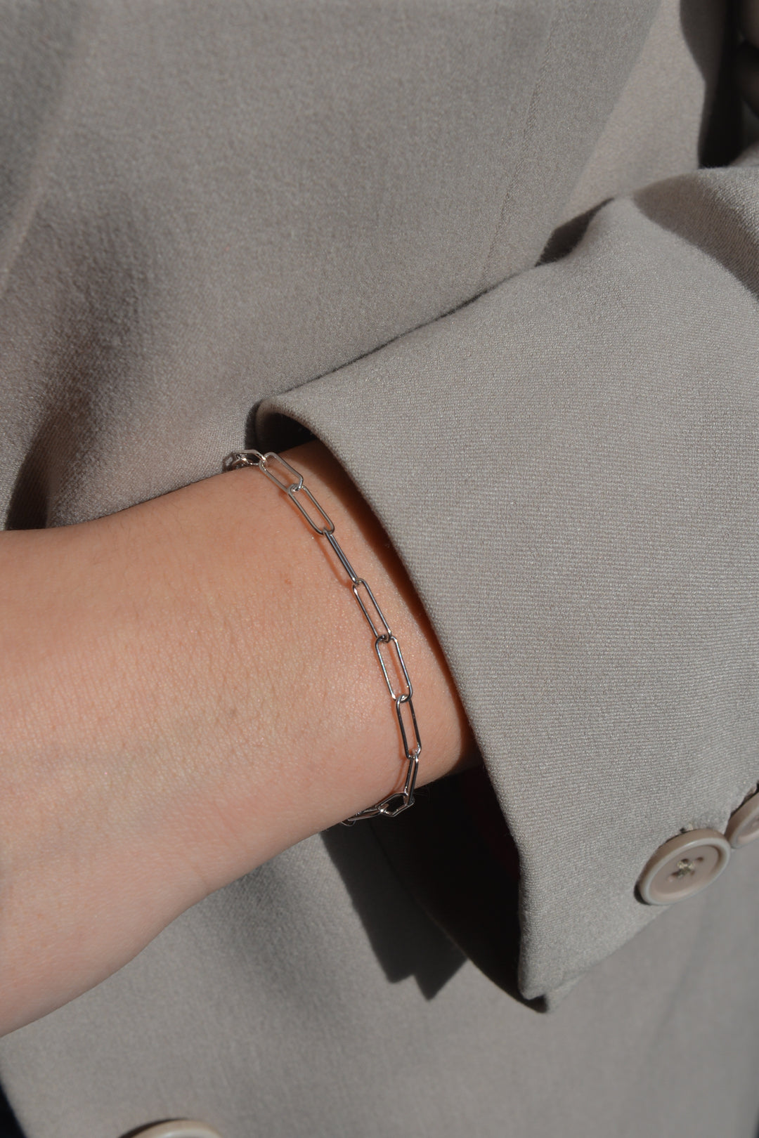 Bracelet Argent 925 petite maille trombone Zoé