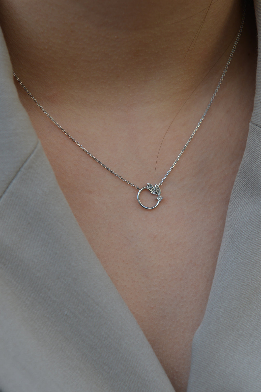 Collier Argent 925 motif feuille & Oz Prima