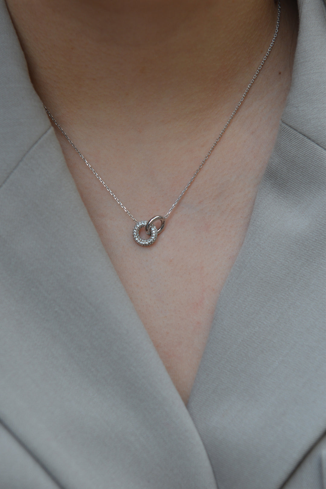 Collier argent 925 cercles entrelacés & Oz Romeo