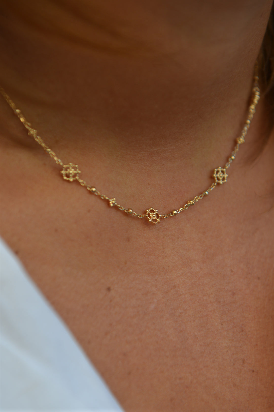Collier Plaqué or motif dentelle Analia