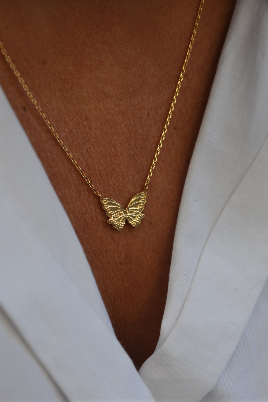Collier Plaqué or motif papillon Fantasia