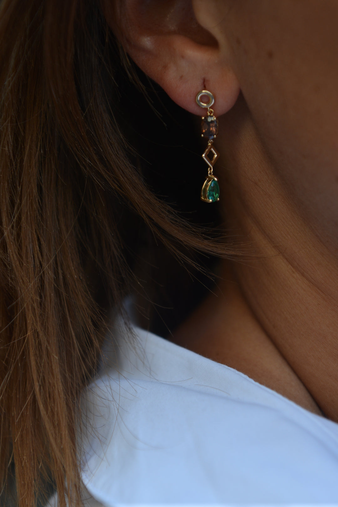 Boucles d'oreilles Plaqué or & OZ pampille Serena
