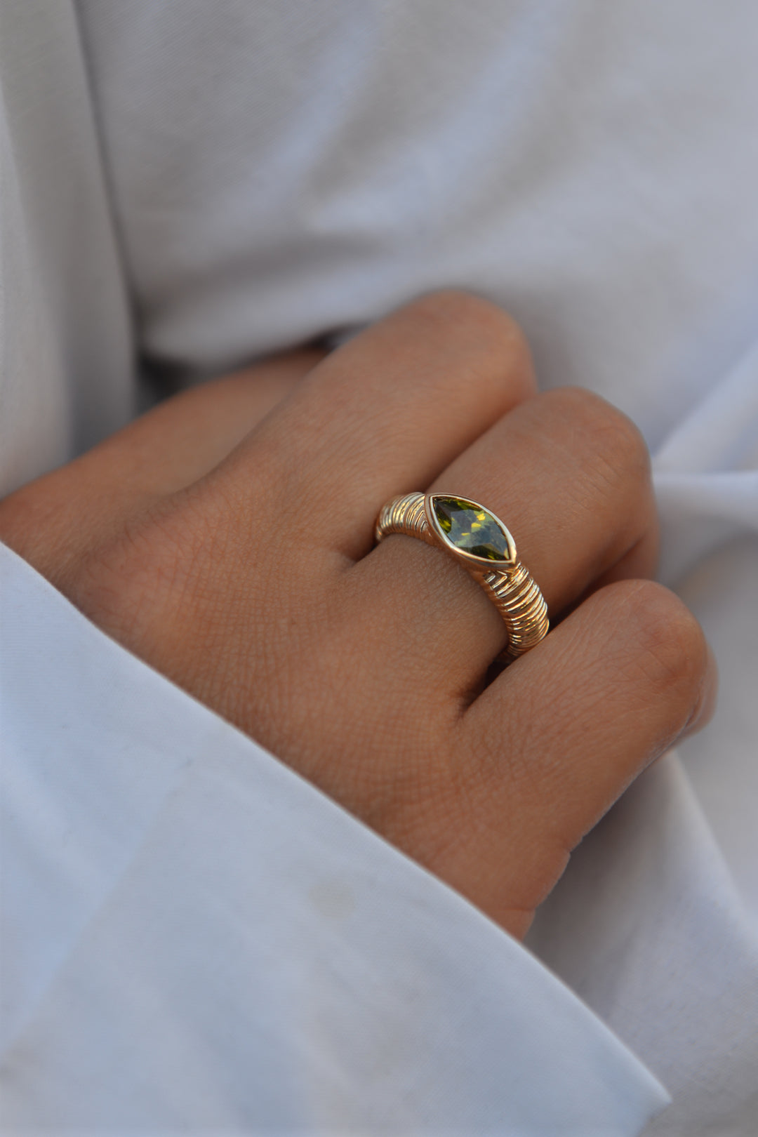 Bague plaqué or & OZ Santiago