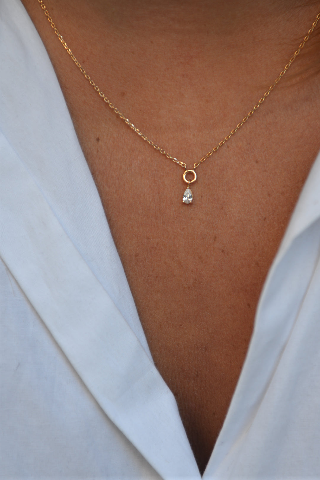 Collier Plaqué Or & OZ motif goutte Amanecer