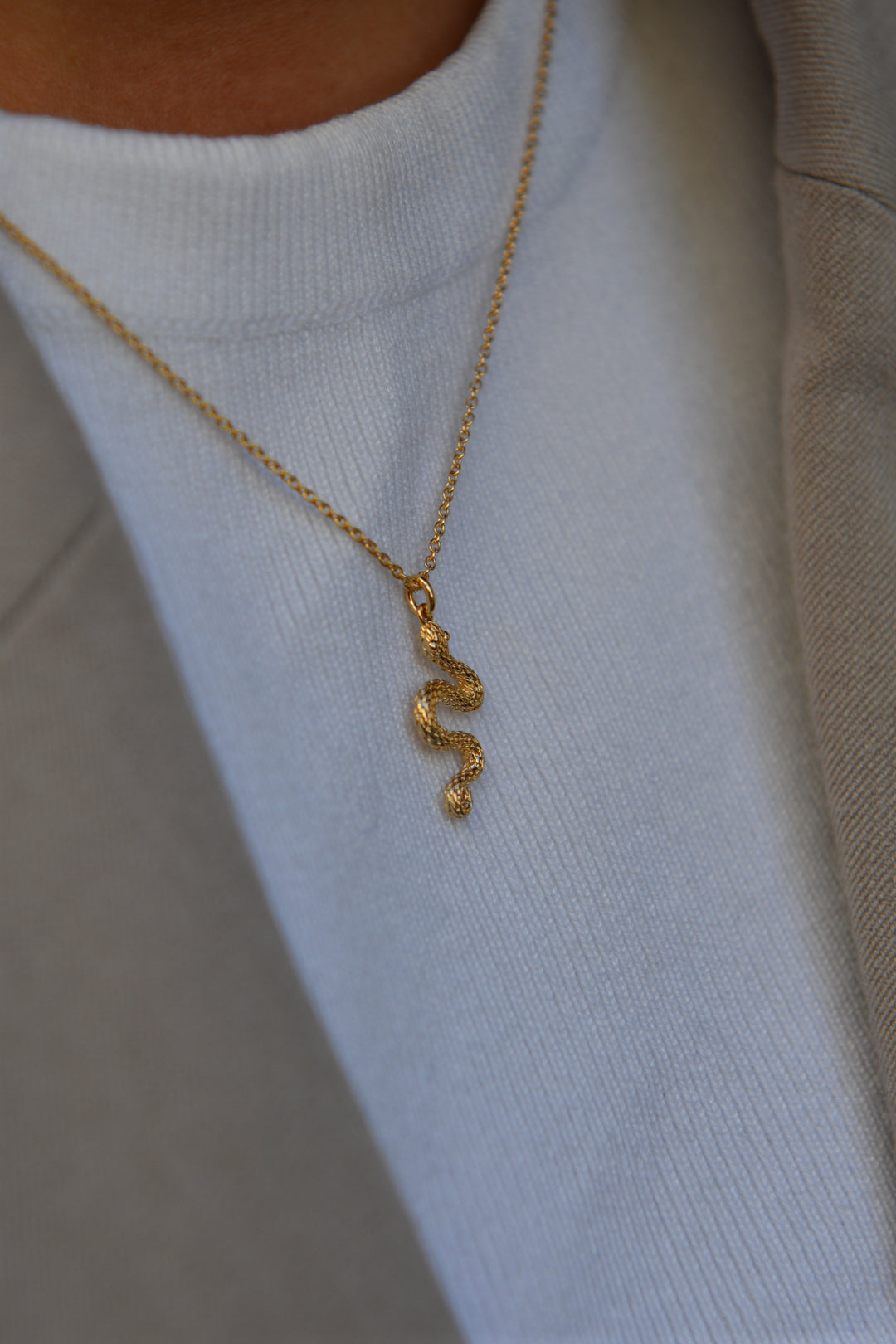 Collier Plaqué or motif serpent Layan