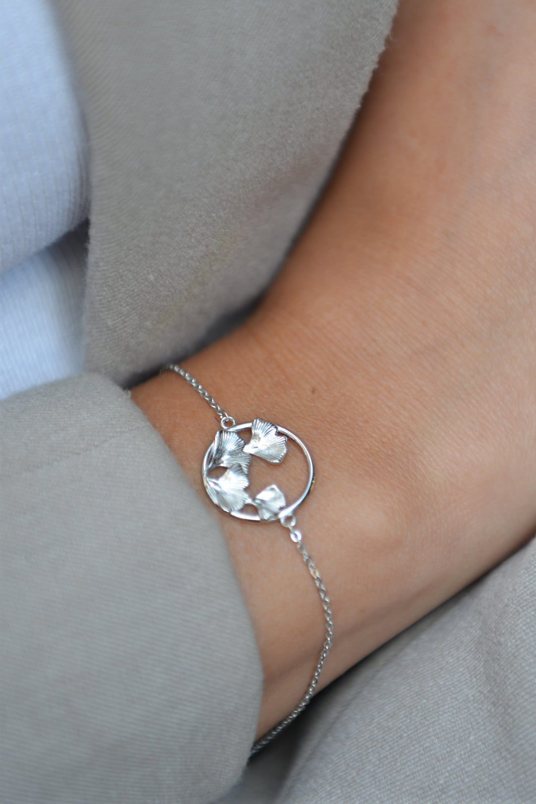 Bracelet Argent 925 motif Ginko Taïla